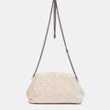 Bolso de fiesta con lentejuelas en beige