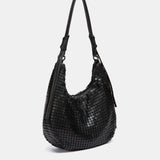 Bolso de hombro en malla metálica negro