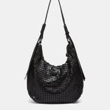 Bolso de hombro en malla metálica negro