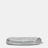Bolso de hombro en malla metálica plata