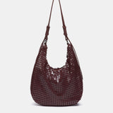 Bolso de hombro en malla metálica burdeos