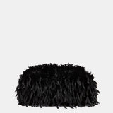 Bolso de fiesta de plumas negro