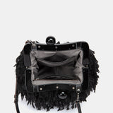 Bolso de fiesta de plumas negro