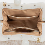 Bolso de fiesta de plumas beige