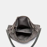 Bolso de hombro en malla metálica plata