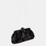 Schwarze Party-Paillettenhandtasche.