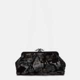 Schwarze Party-Paillettenhandtasche.