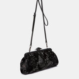 Schwarze Party-Paillettenhandtasche.