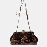 Bolso de fiesta de lentejuelas marrón