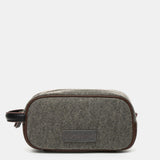 Brown felt women's toiletry bag