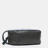 Borsa da toilette in feltro blu da donna