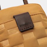 Borsa porta cellulare da donna in nylon trapuntato color ambra