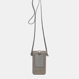 Borsa porta cellulare da donna in pelle di pecora verde