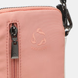 Bolso para el móvil en tejidos reciclados coral