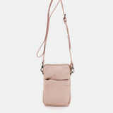 Borsa per cellulare in pelle fustellata beige
