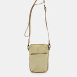 Borsa per cellulare in pelle fustellata verde