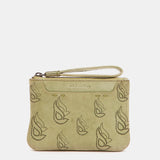 Monedero de mujer en piel troquelada verde