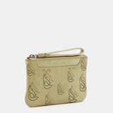 Monedero de mujer en piel troquelada verde