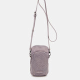 Handytasche aus gestanztem Lavendel-Leder.