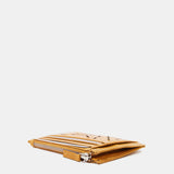 Tarjetero-monedero de mujer en piel troquelada amarilla