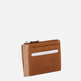 Women's card holder-wallet in cognac leather