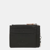 Black leather card holder