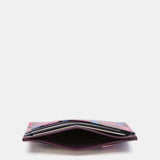 Porta carte in pelle con stampa geometrica multicolore