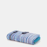 Medium leather wallet with blue print