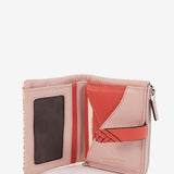 Small leather wallet with coral print