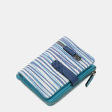 Cartera pequeña en piel con estampado en azul