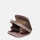 Portafoglio piccolo in pelle con stampa corallo