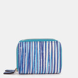 Cartera pequeña en piel con estampado en azul