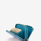 Small leather wallet with blue print
