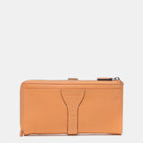 Cartera grande en piel bicolor naranja