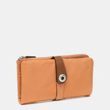 Cartera grande en piel bicolor naranja