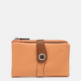 Cartera mediana en piel bicolor naranja