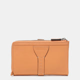 Cartera mediana en piel bicolor naranja