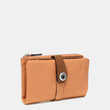 Cartera mediana en piel bicolor naranja