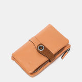 Cartera mediana en piel bicolor naranja