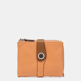 Cartera pequeña en piel bicolor naranja