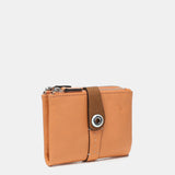Cartera pequeña en piel bicolor naranja