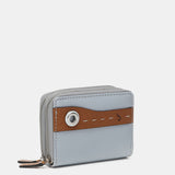 Small wallet in two-tone grey leather