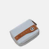 Small wallet in two-tone grey leather