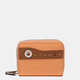 Small wallet in two-tone orange leather