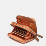 Small wallet in two-tone orange leather
