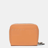 Small wallet in two-tone orange leather