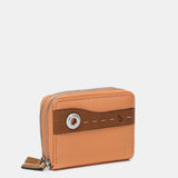 Small wallet in two-tone orange leather