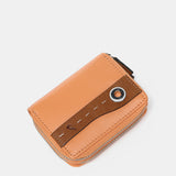 Small wallet in two-tone orange leather