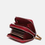 Portafoglio piccolo in pelle bicolore rossa