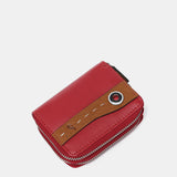 Portafoglio piccolo in pelle bicolore rossa